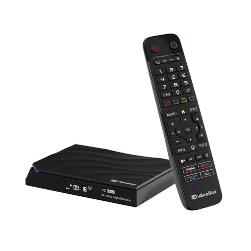 Vseebox V6 Max Version Voice Control, 8K HDMI, Android 14, 4GB RAM, 64GB Storage